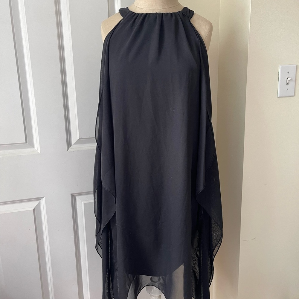Black Flowy Halter Dress
